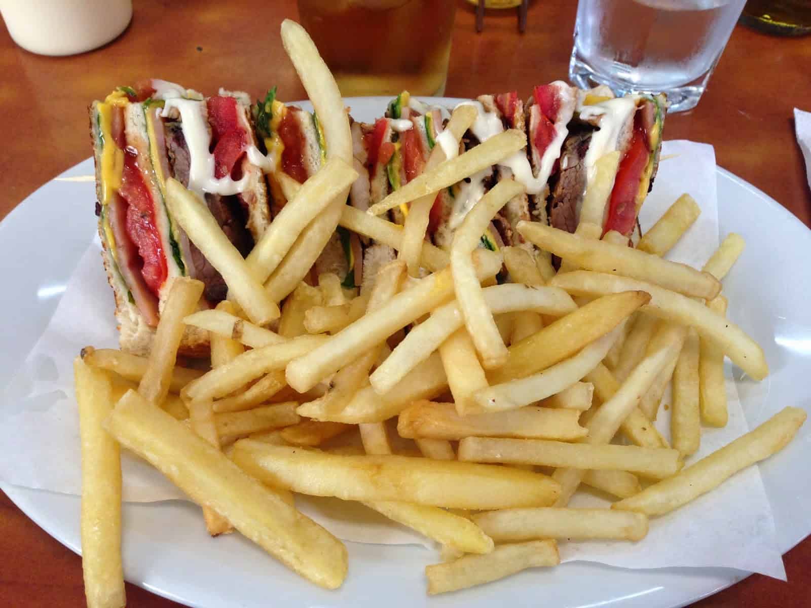 Club sandwich at Café Coca-Cola