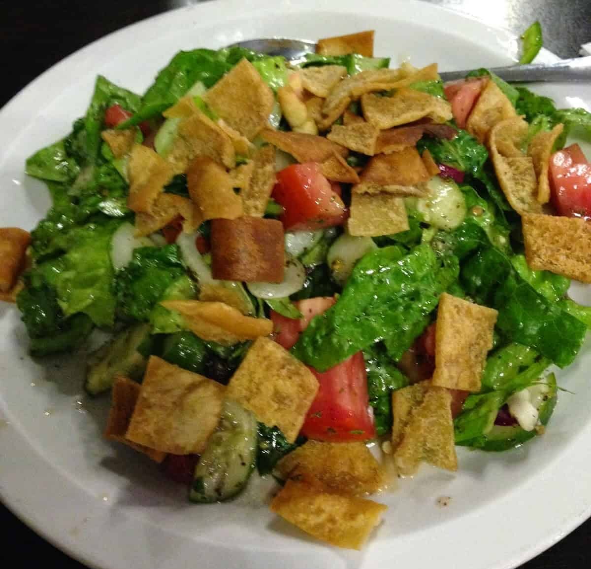 Fattoush salad at Grand Café in Colón, Panama
