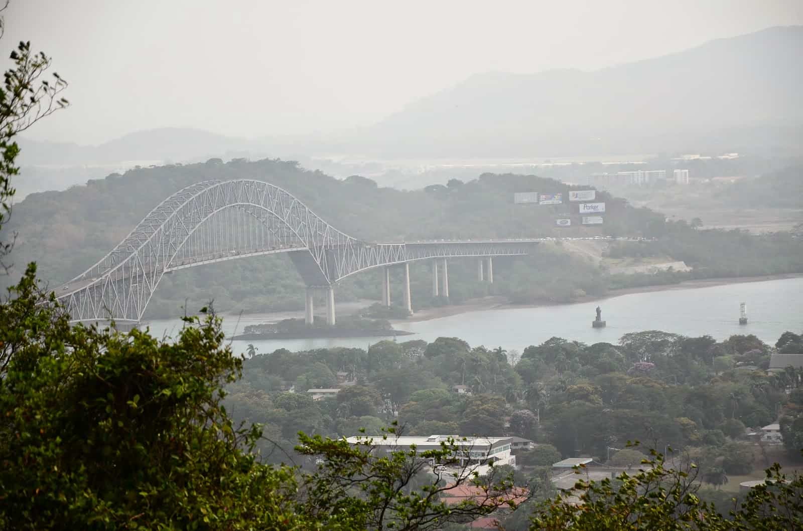 View of Bridge of the Americas from Cerro Ancón in Panama City