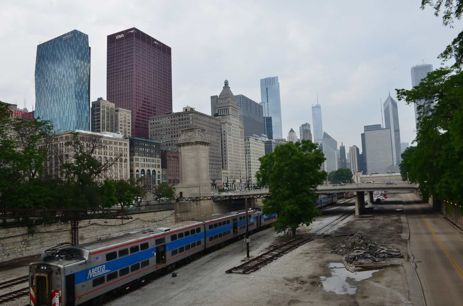 Railroad tracks in Grant Park Chicago