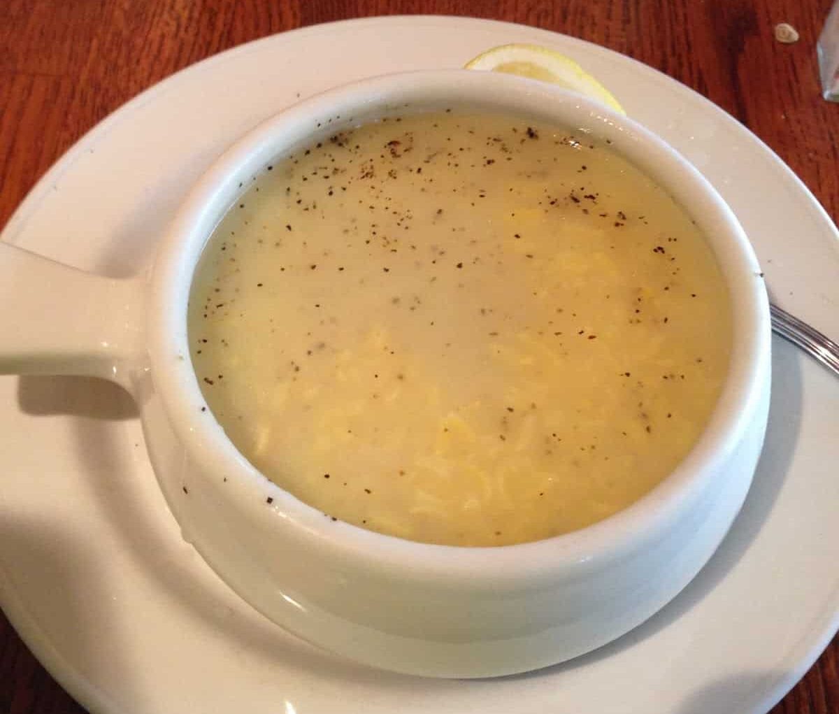 Avgolemono soup at Artopolis Bakery and Café