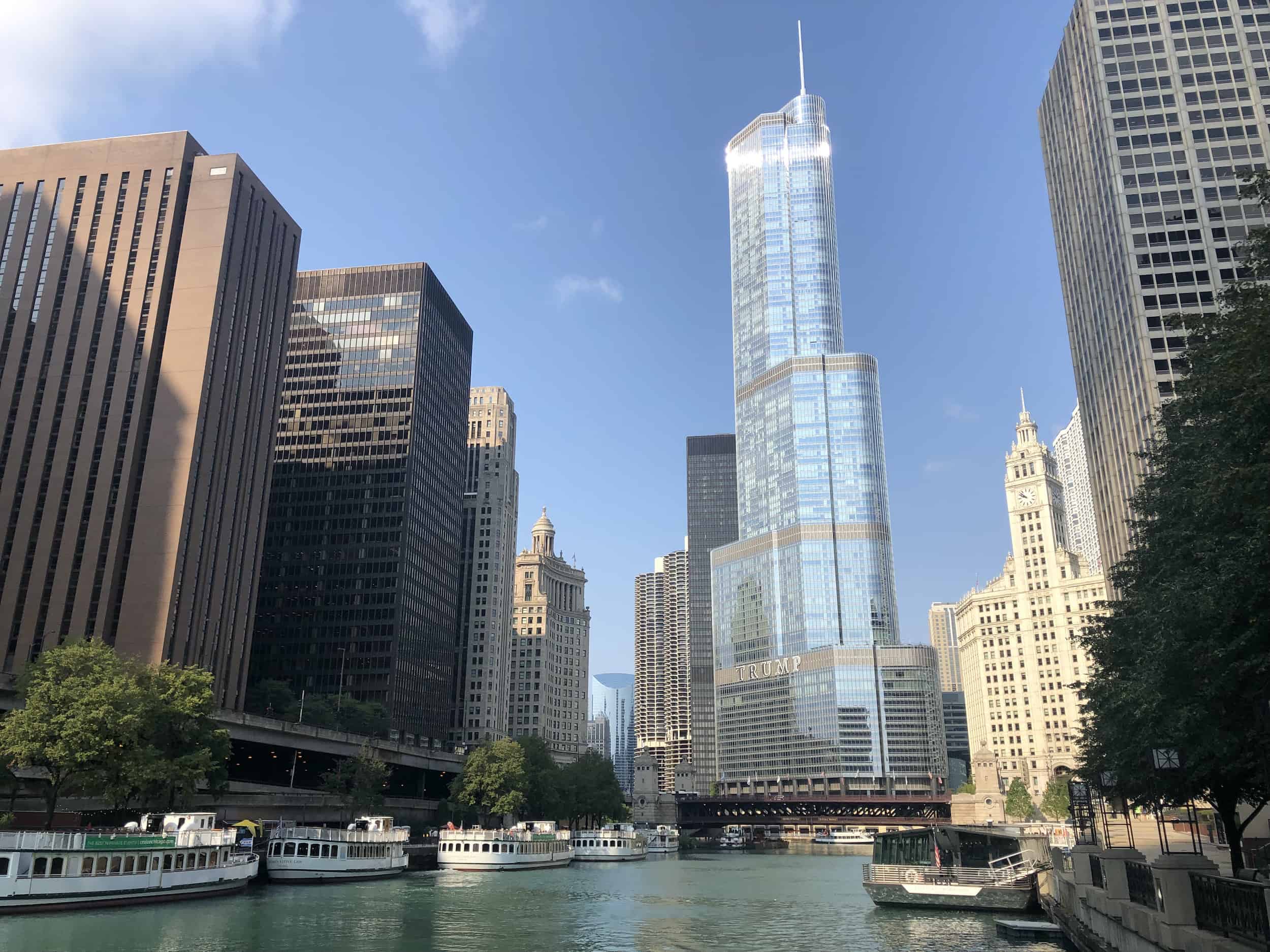 View from the River Esplanade in Chicago, Illinois