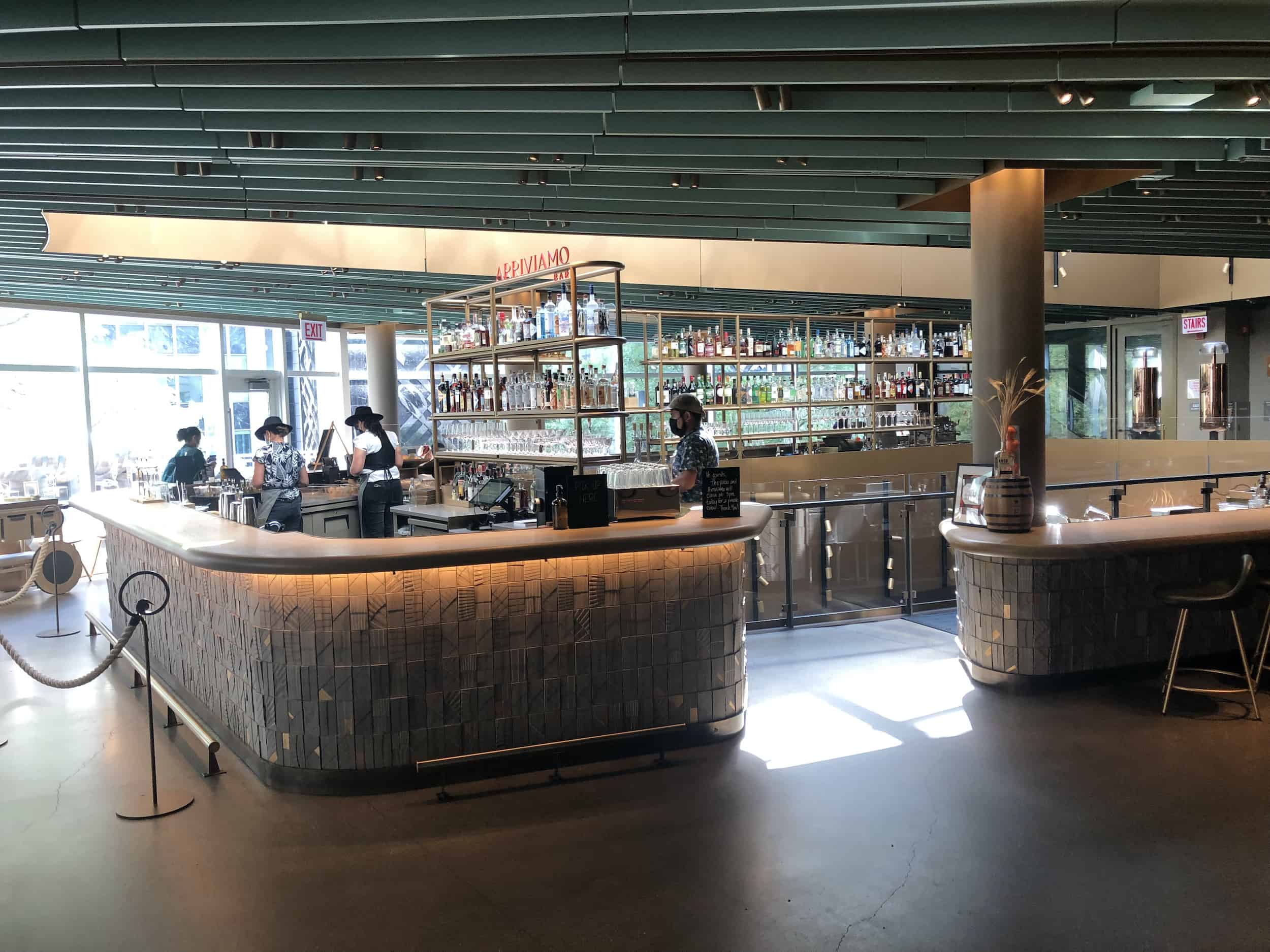 Fourth floor bar at the Starbucks Reserve Roastery along the Magnificent Mile in Chicago, Illinois