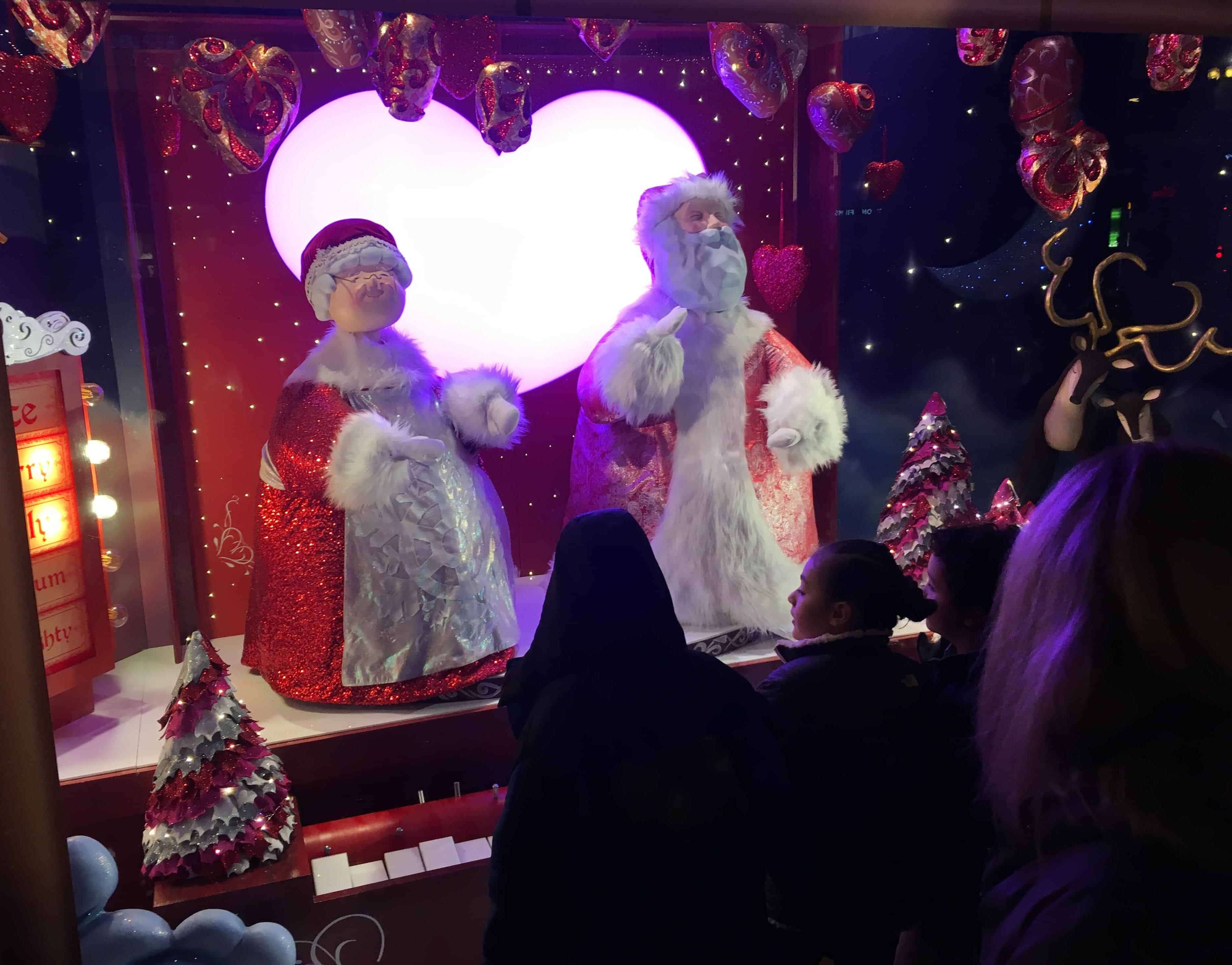 Holiday window display at Macy's in Chicago, Illinois