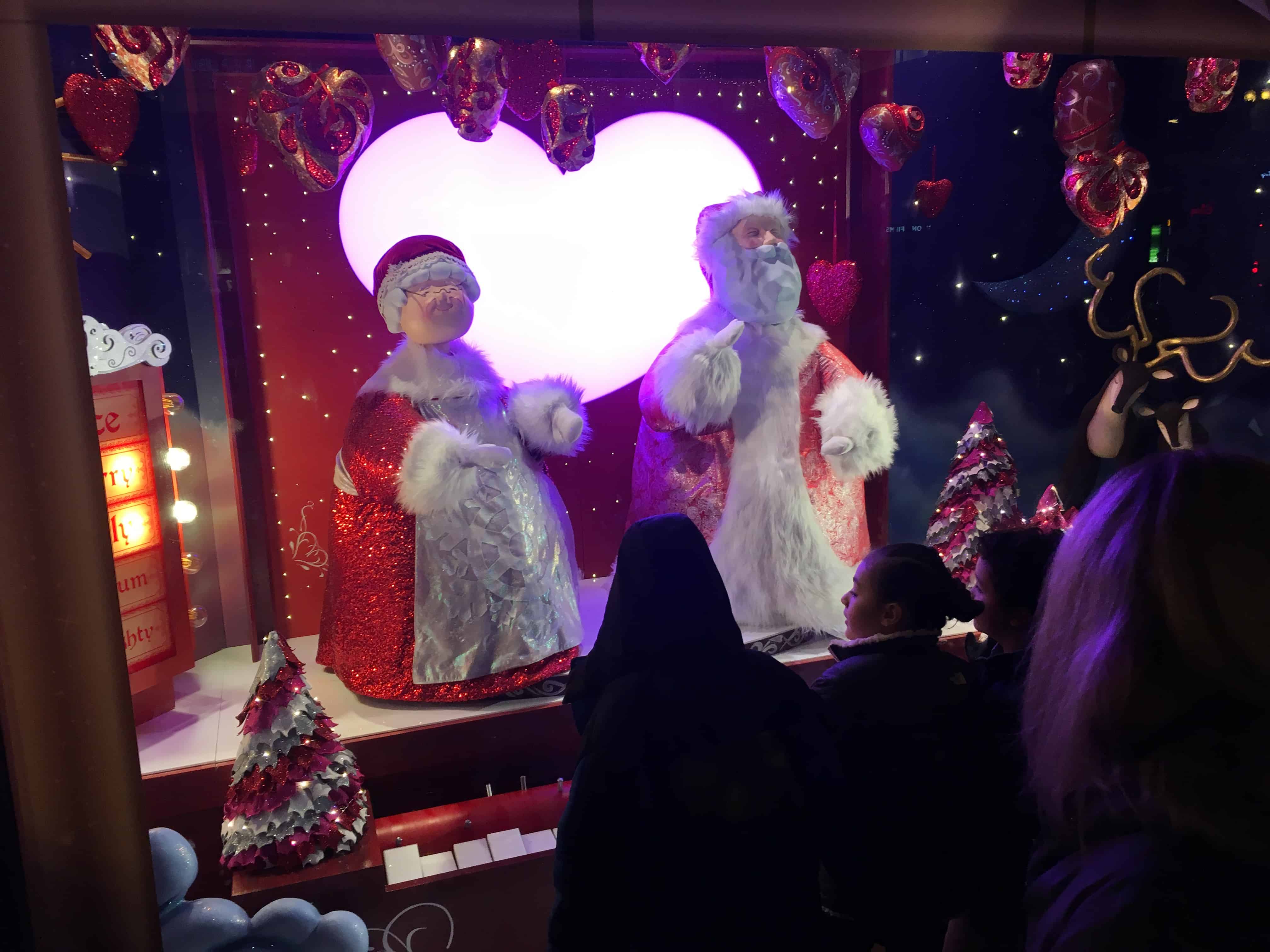 Holiday window display at Macy's in Chicago, Illinois