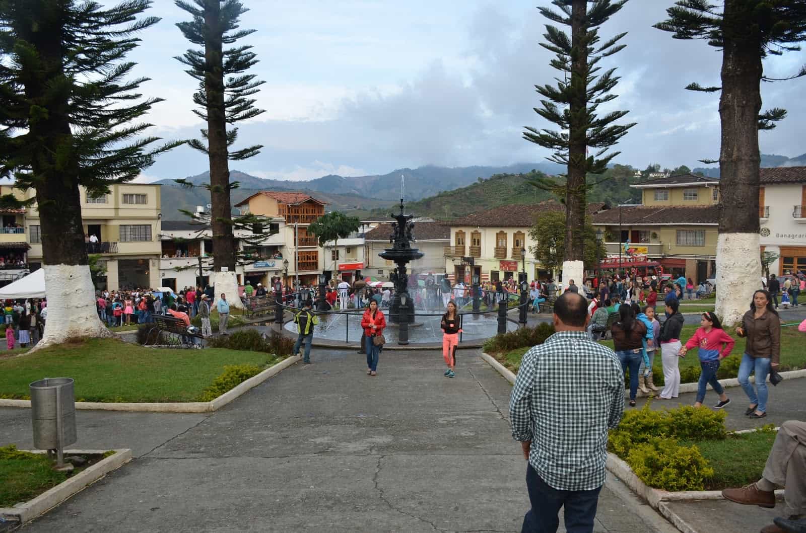 Plaza de Bolívar in Aguadas, Caldas, Colombia
