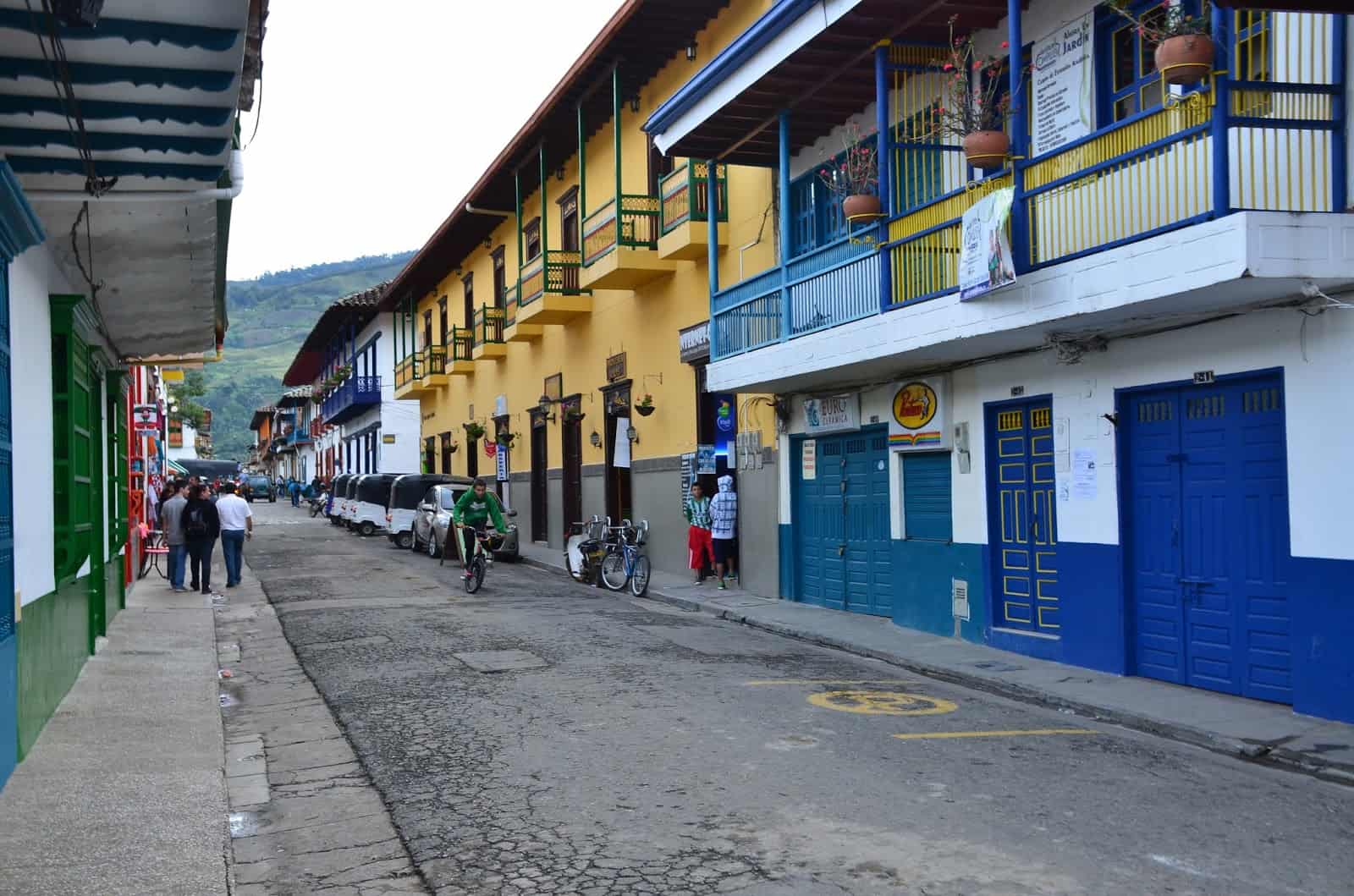 A street in Jardín, Antioquia, Colombia