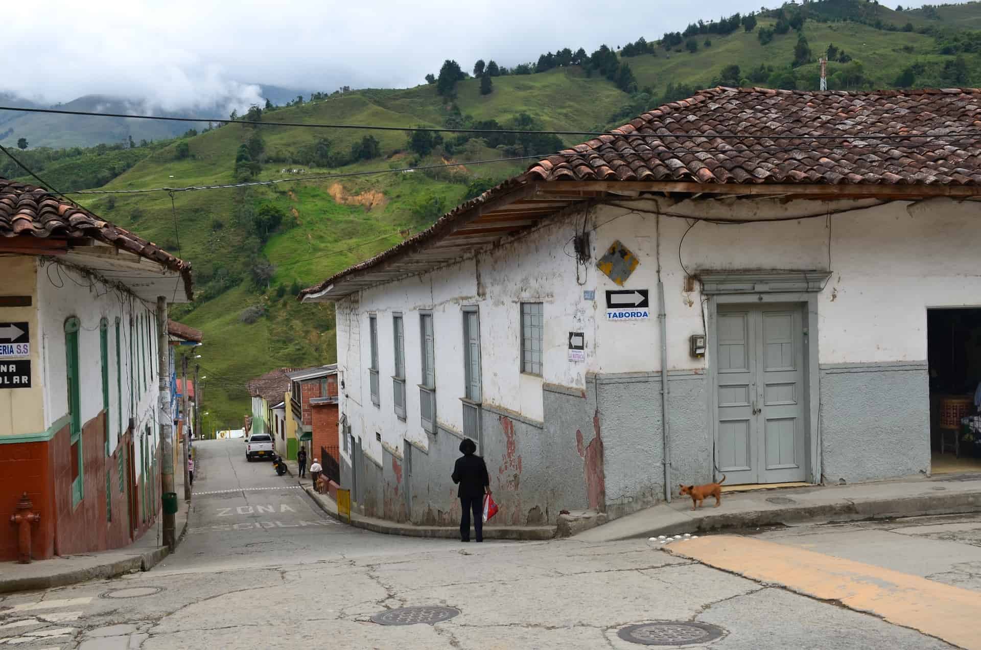 A street in Pácora, Caldas, Colombia