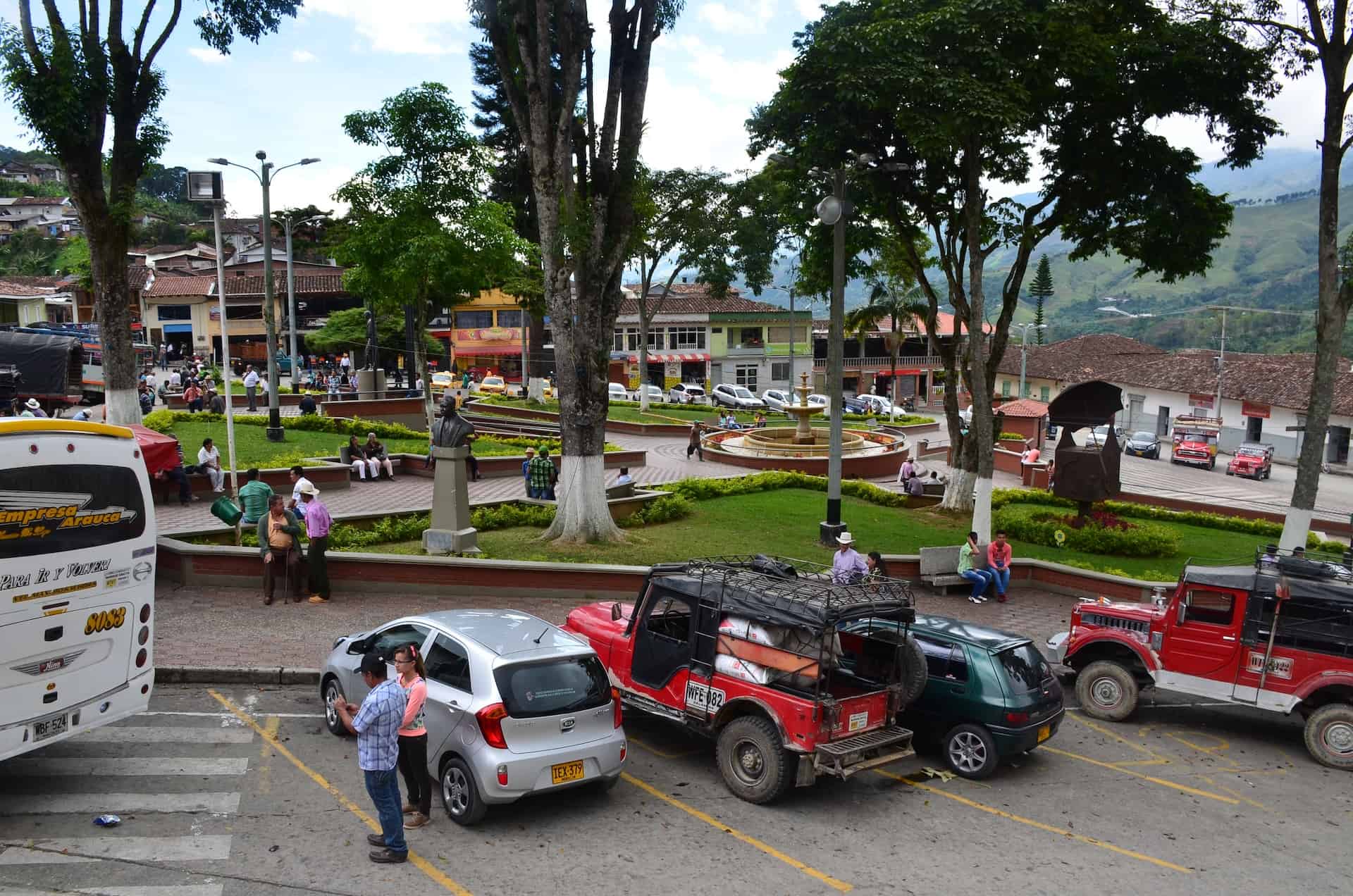 Plaza de Bolívar in Pácora, Caldas, Colombia