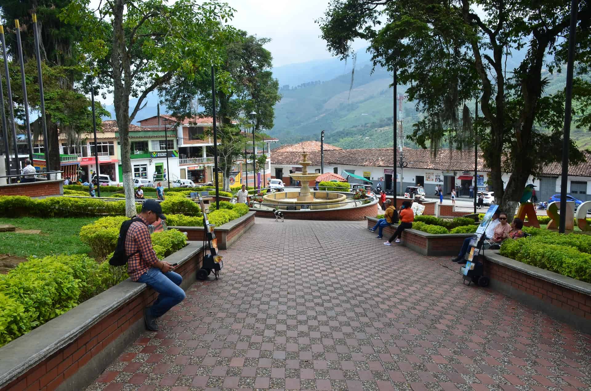 Plaza de Bolívar in Pácora, Caldas, Colombia