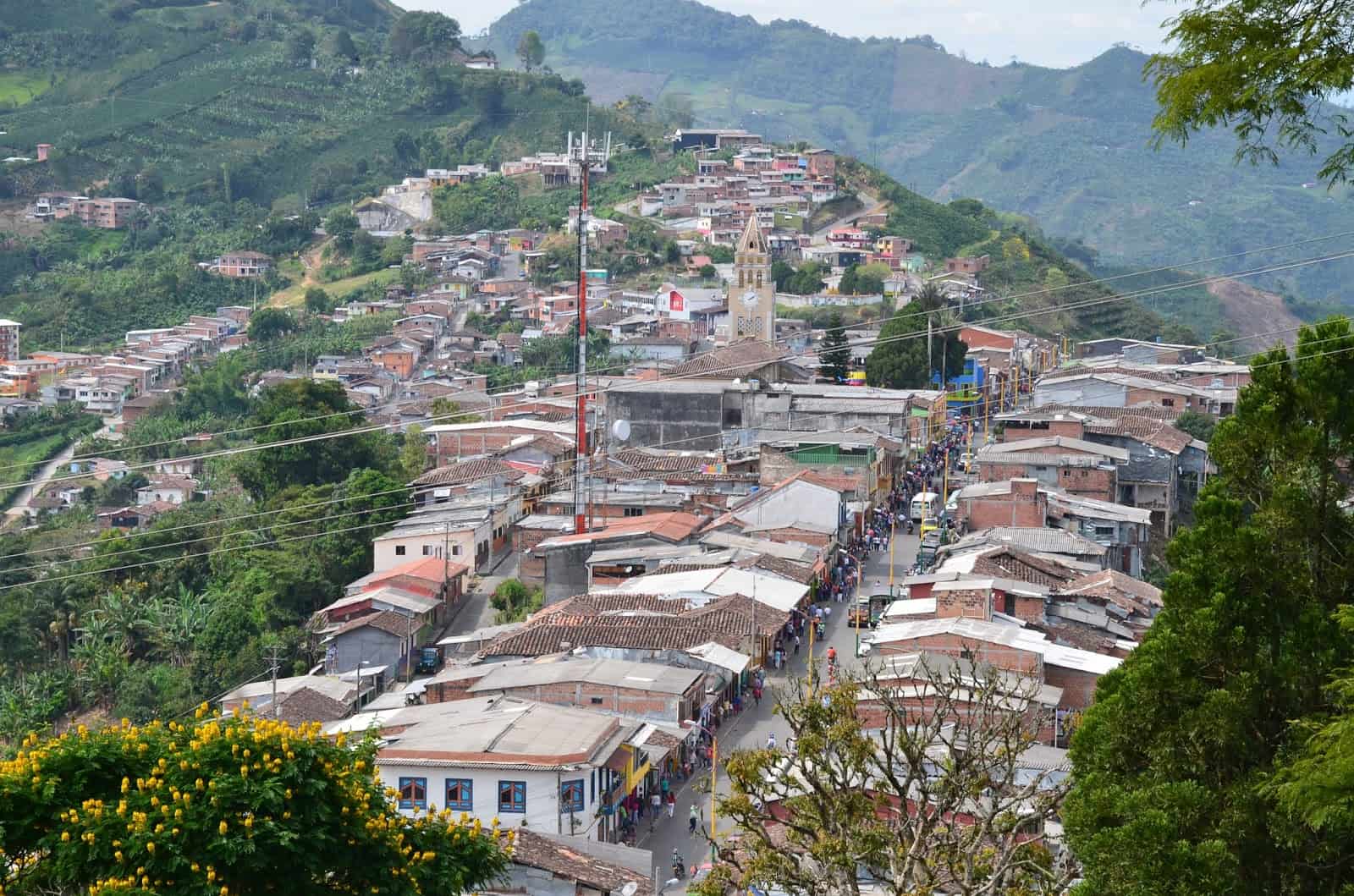 View of Risaralda, Caldas, Colombia, from the cemetery