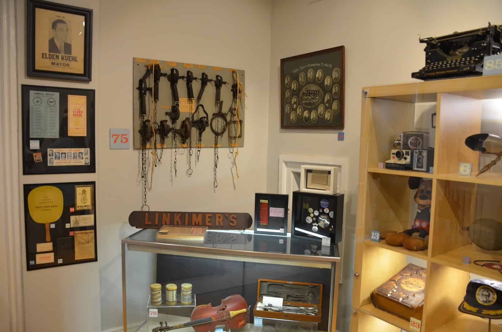 Local artifacts at the Porter County Museum in Valparaiso, Indiana