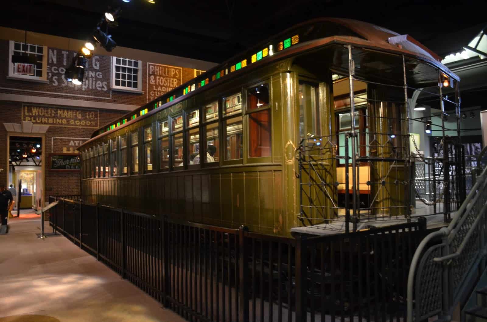 South Side Elevated Railroad car 1 at the Chicago History Museum in Chicago, Illinois