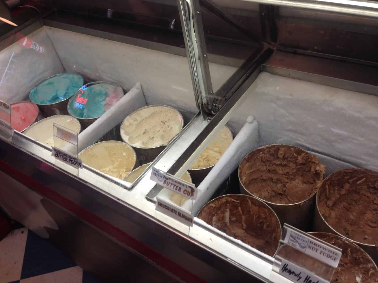 Buckets of ice cream at the Valpo Velvet Shoppe