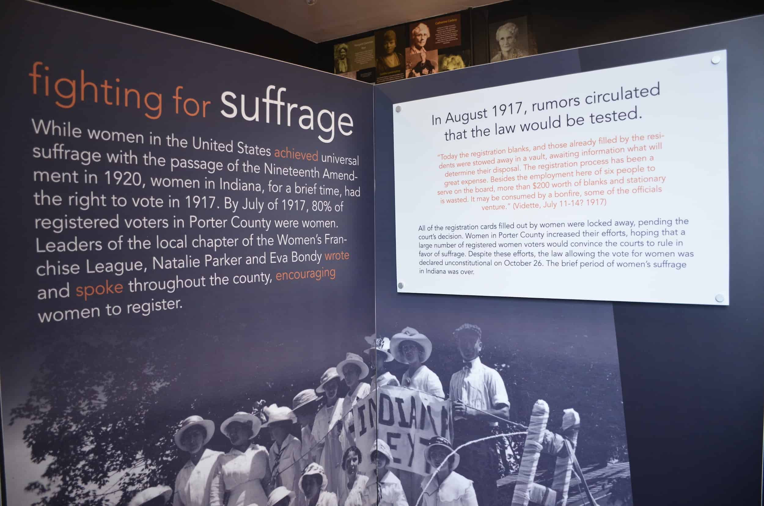 Women's suffrage exhibit