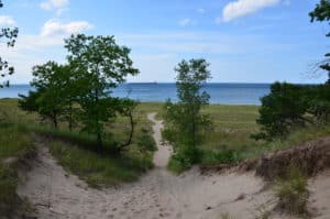 Path down to the beach at Cowles Bog at Indiana Dunes National Park
