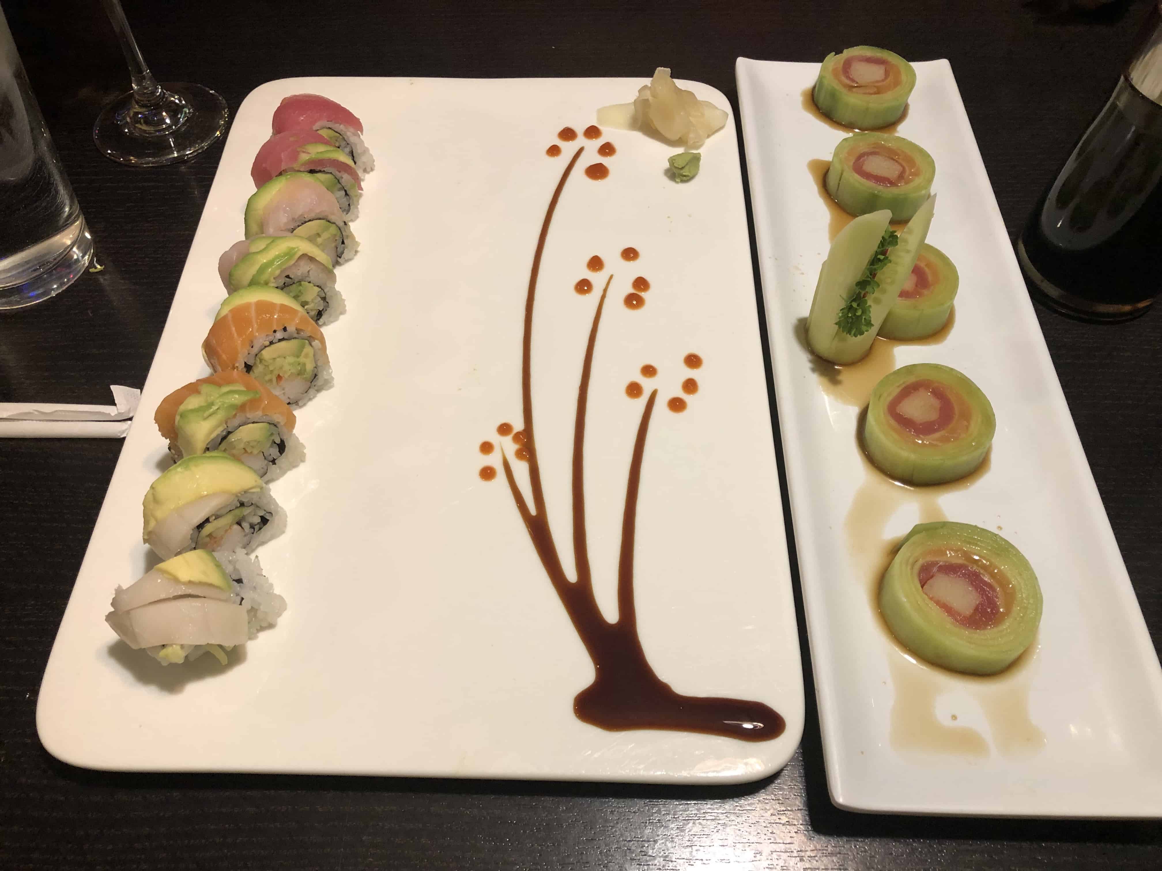 Creative sushi rolls at Furin in Valparaiso, Indiana