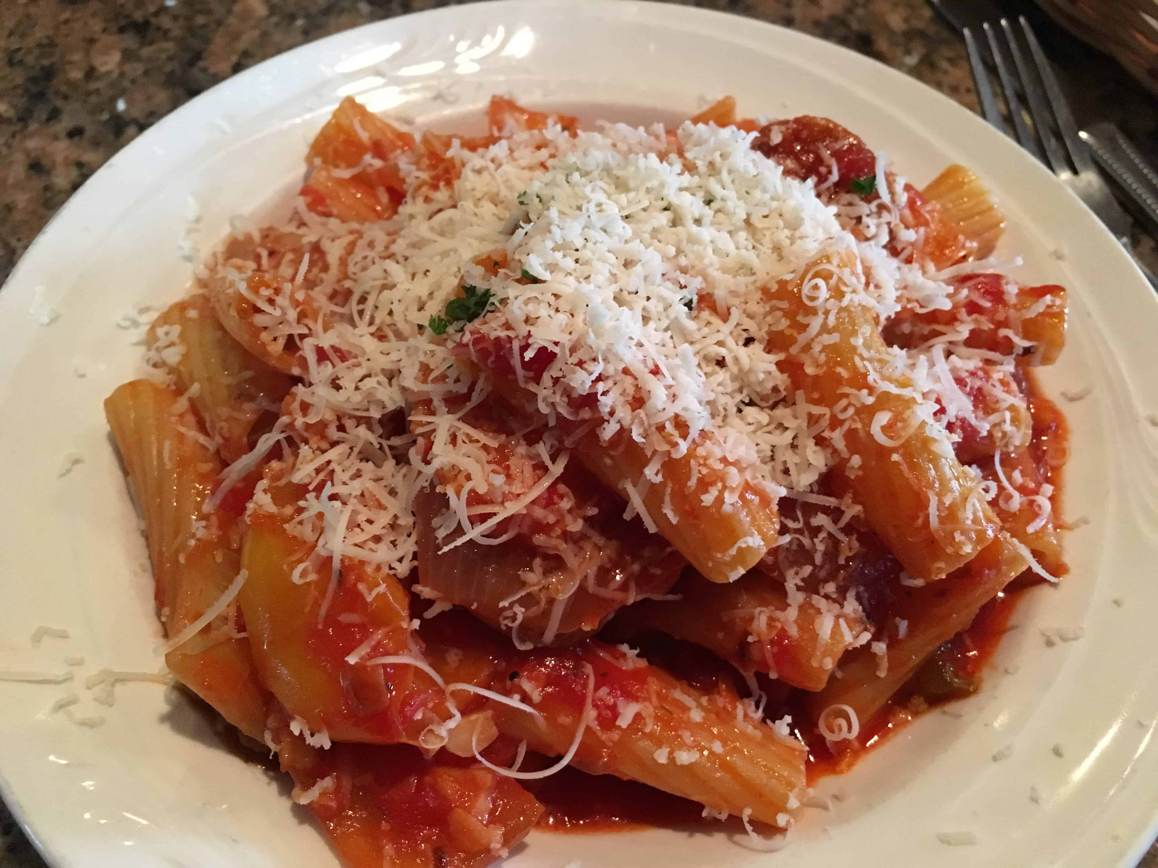 Bucatini with Italian sausage at Lucrezia in Chesterton, Indiana