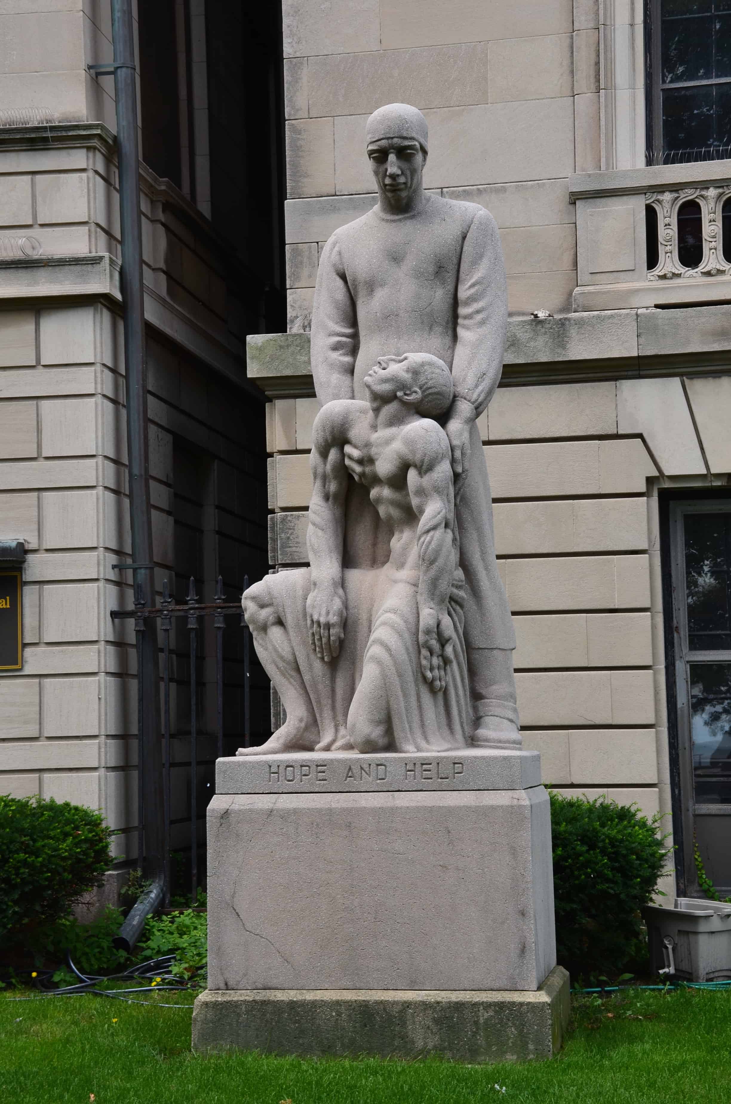 Hope and Help by Edouard Chaissing Statue in front of the International Museum of Surgical Science in Gold Coast, Chicago