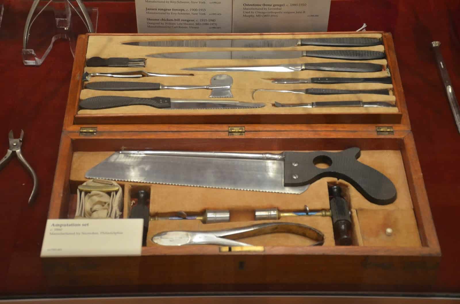 Amputation kit at the International Museum of Surgical Science, Gold Coast Chicago