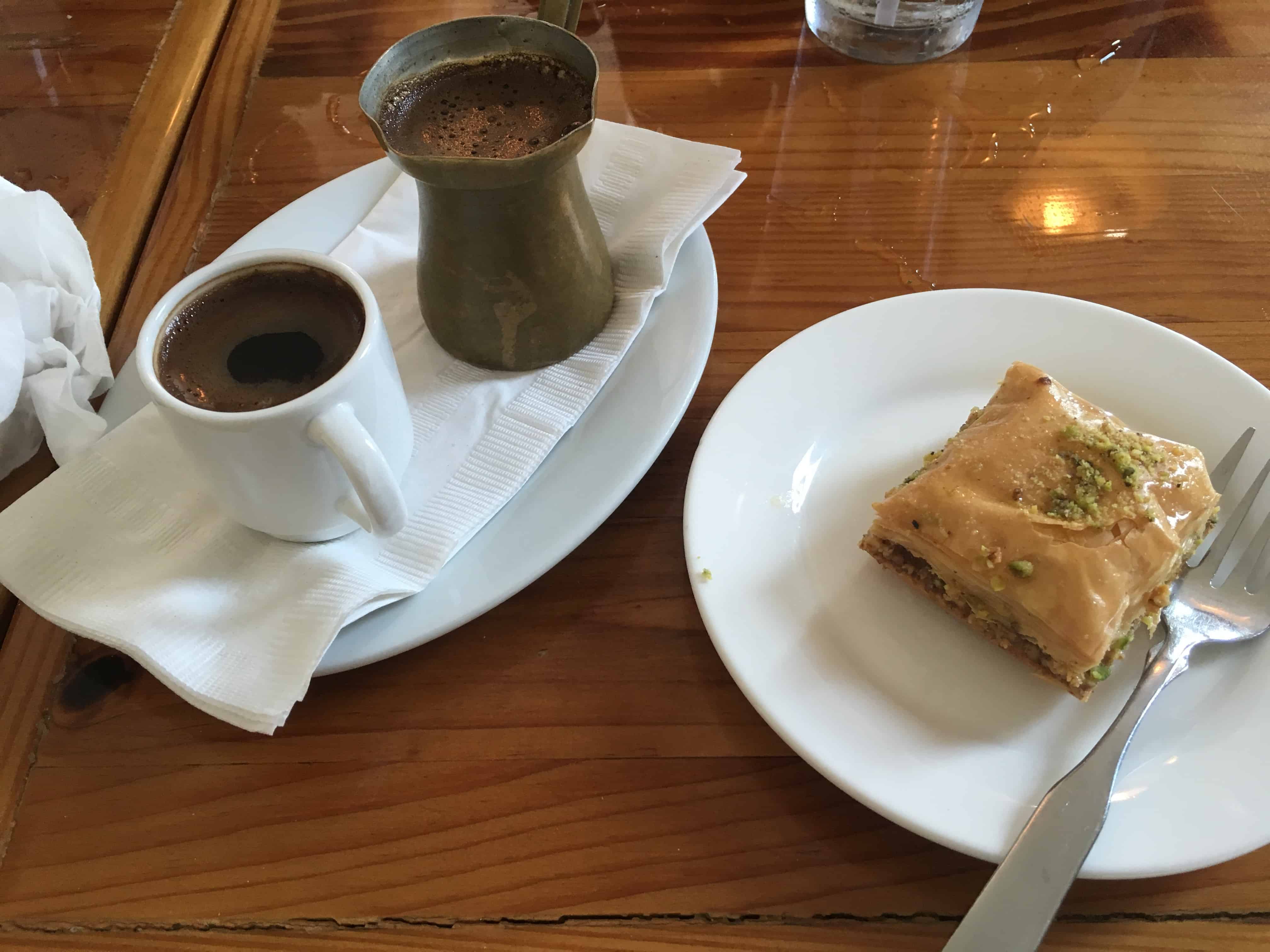 Turkish coffee and baklava at Meditrina in Valparaiso, Indiana