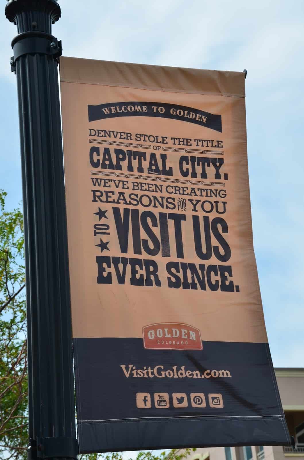 Golden Colorado Capital City banner for tourism