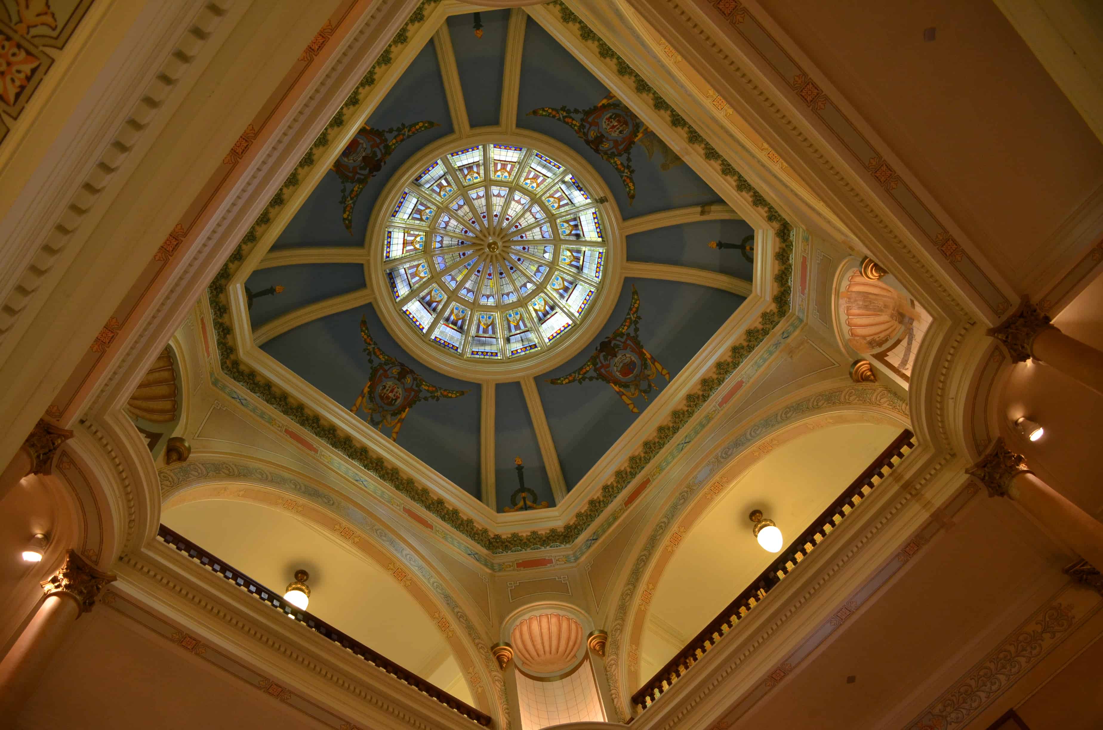 Looking up at the dome at the Wyoming State Capitol in Cheyenne