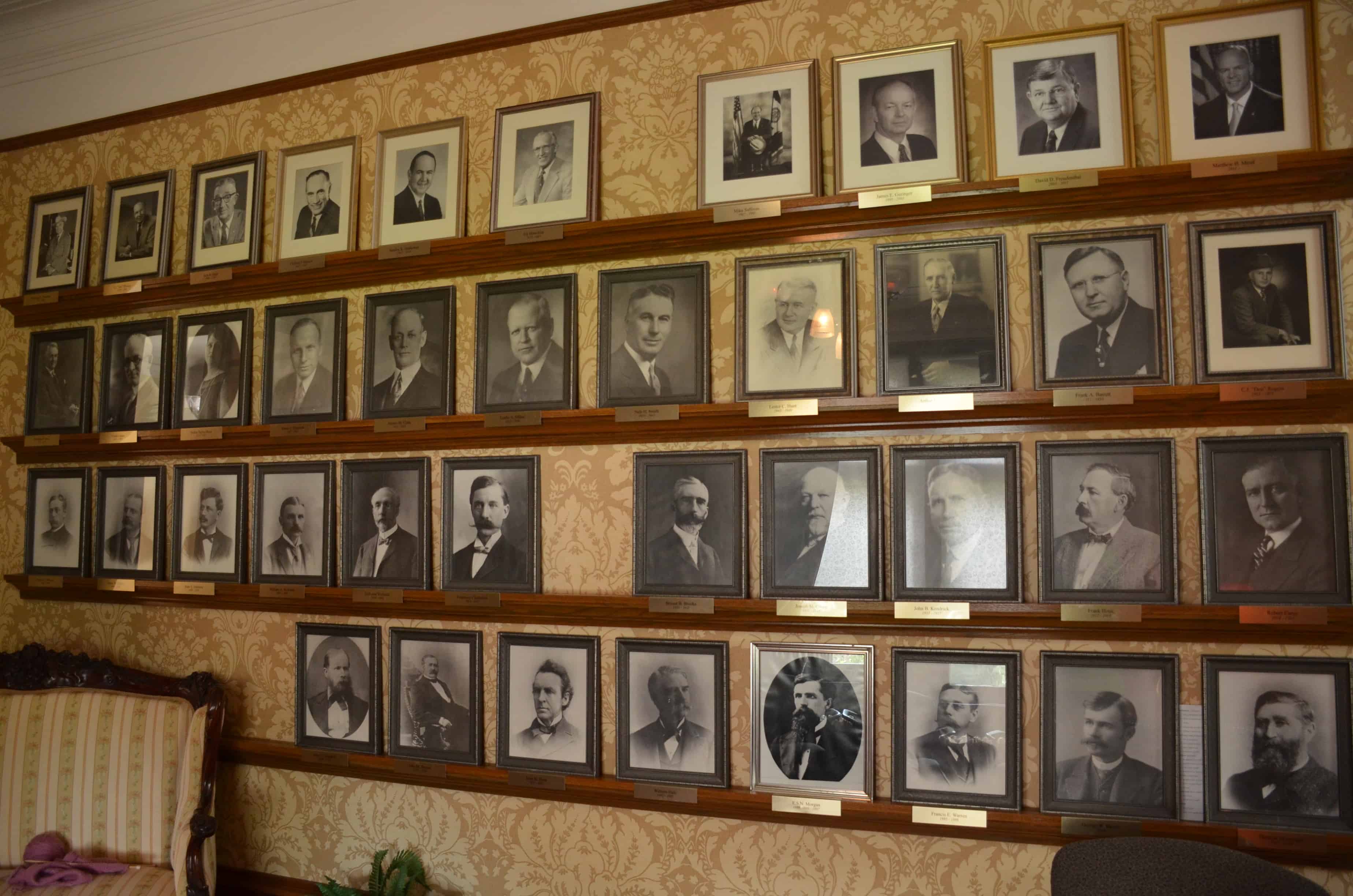 Portraits of Wyoming's governors in the Wyoming Governor's Mansion in Cheyenne