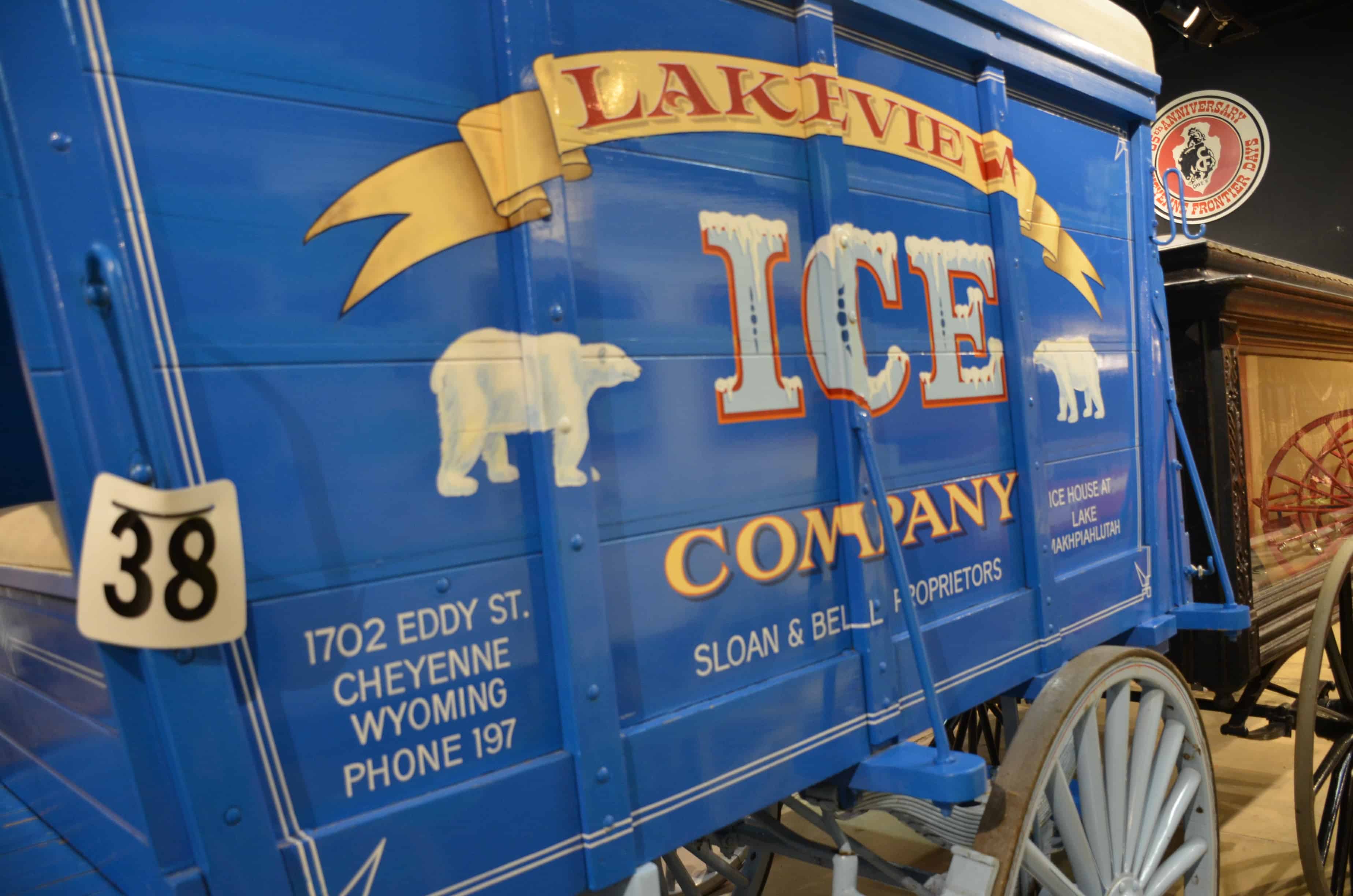 Ice wagon at the Cheyenne Frontier Days Old West Museum in Wyoming