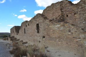 Outer wall at Pueblo del Arroyo at Chaco Culture National Historical Park in New Mexico