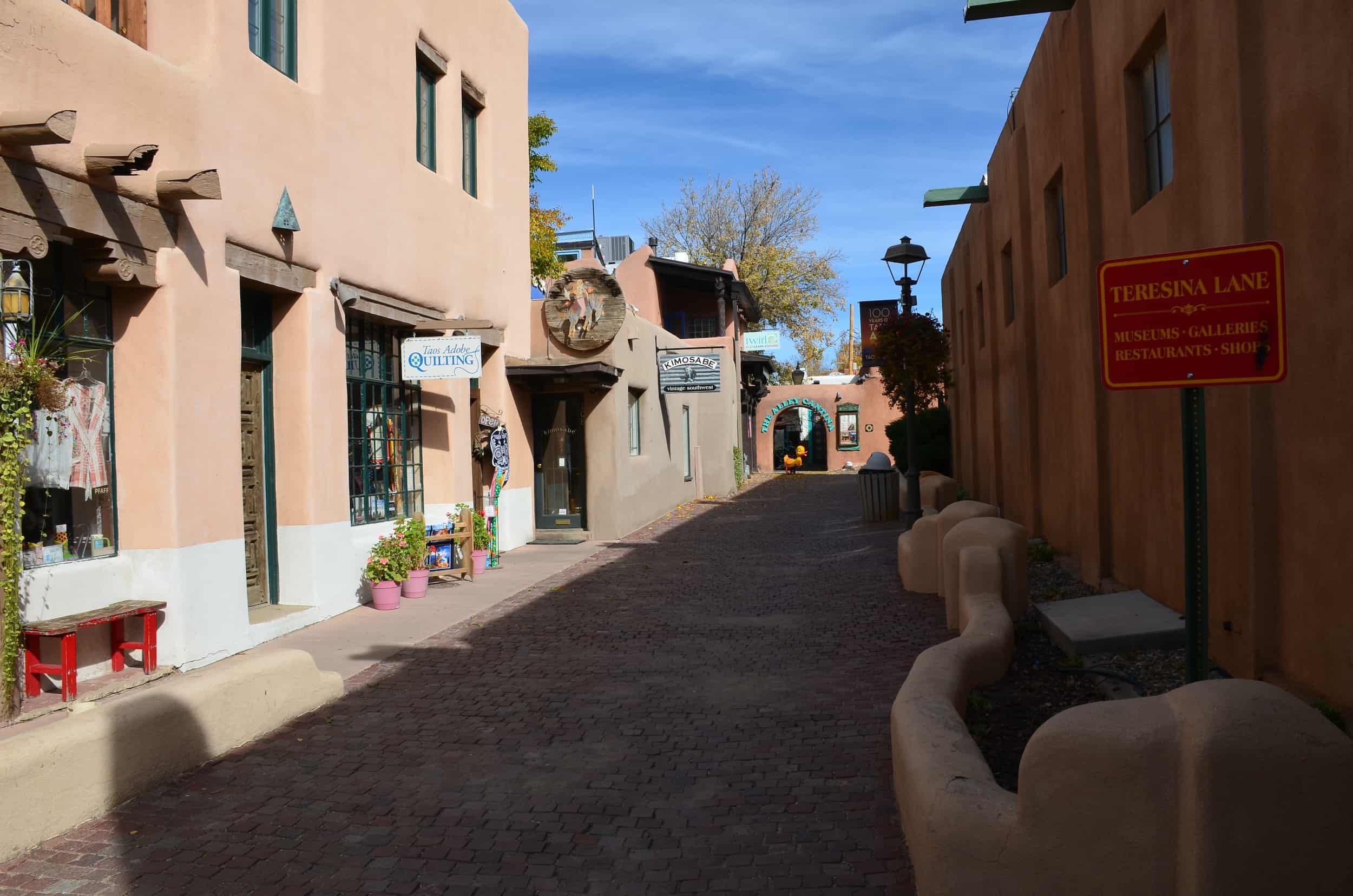Teresita Lane in the Downtown Taos Historic District of Taos, New Mexico