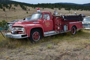 Fire truck in Elizabethtown, New Mexico