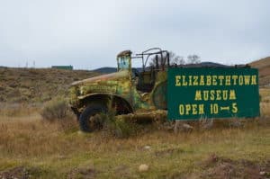 Sign for the Elizabethtown Museum in Elizabethtown, New Mexico
