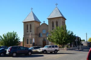 Basilica of San Albino on Mesilla Plaza in Mesilla, New Mexico