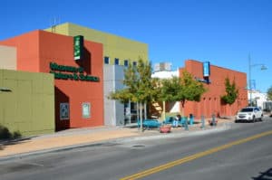Museum of Nature and Science (left) and Museum of Art (right) in Las Cruces, New Mexico
