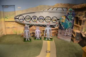 Roswell display at the Billy the Kid National Scenic Byway Visitors Center in Ruidoso Downs, New Mexico