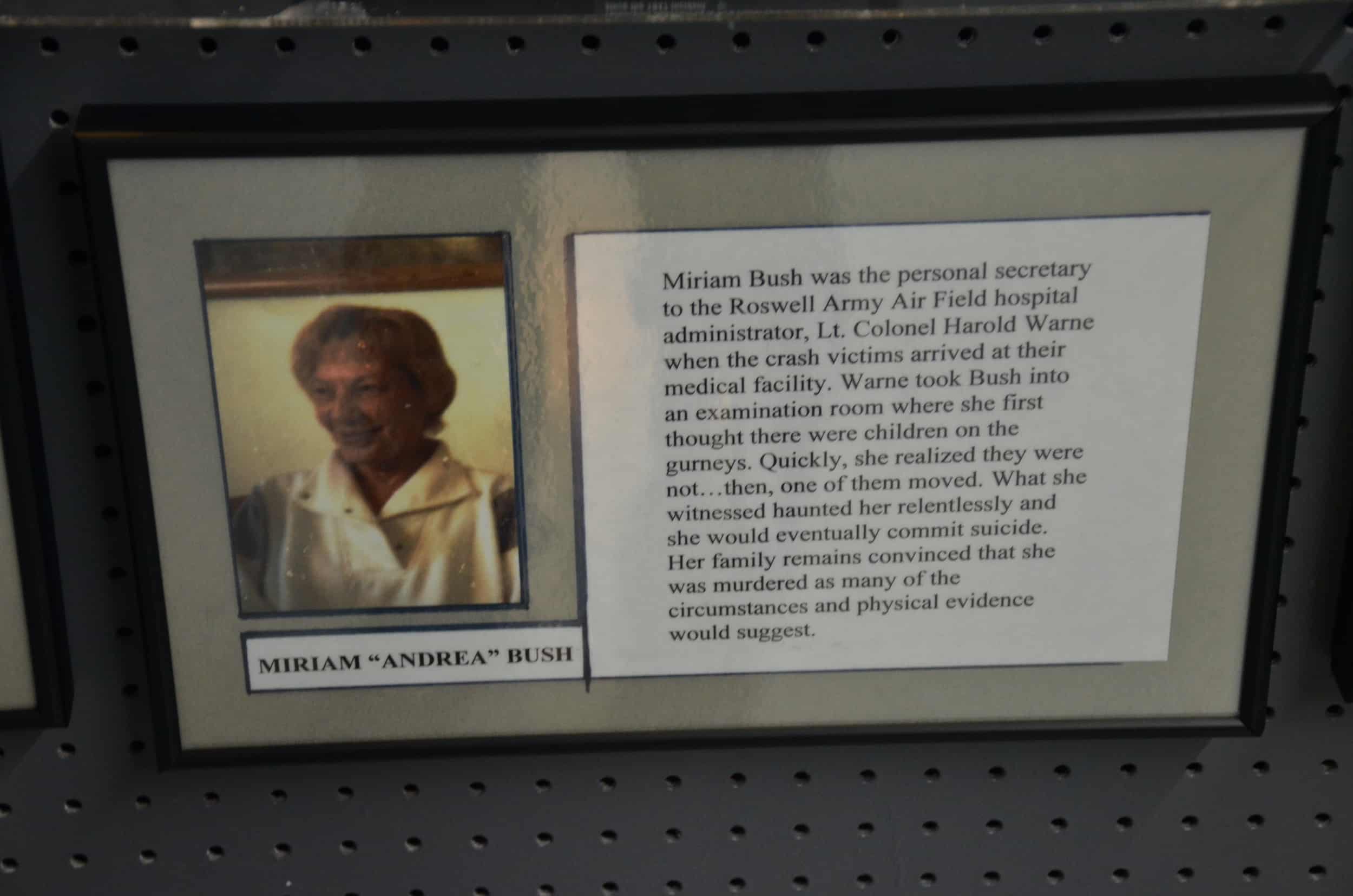 Story of Miriam Bush at the International UFO Museum and Research Center in Roswell, New Mexico
