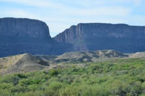 View of Santa Elena Canyon on the Dorgan-Sublett Trail at Big Bend National Park in Texas