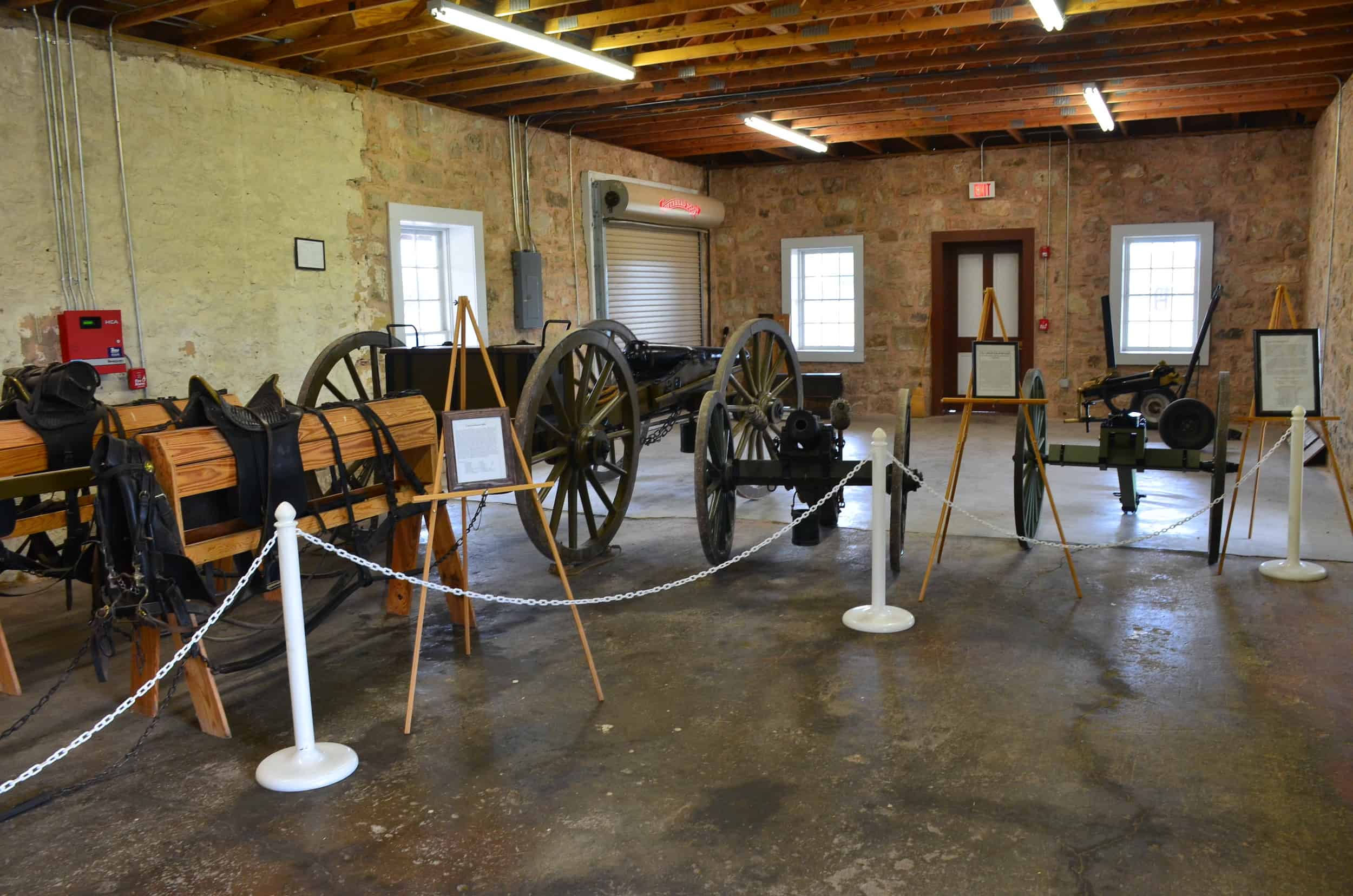 Wagons and artillery pieces in Enlisted Men's Barracks #2