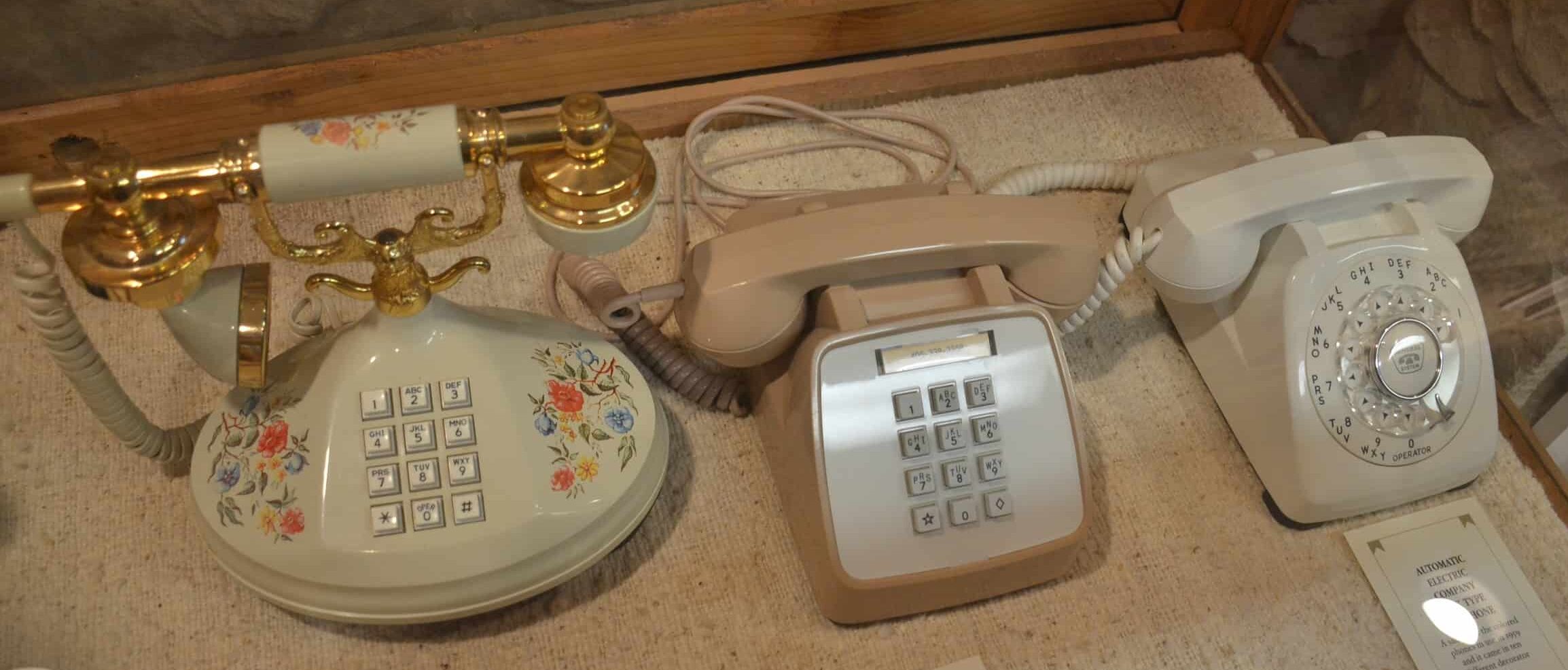 Automatic Electric Company telephones at the E.H. Danner Museum of Telephony
