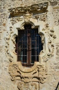 Rose Window at Mission San José at San Antonio Missions National Historical Park in San Antonio, Texas