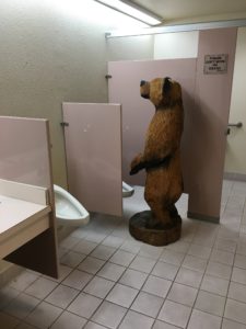Bear at a urinal at the Billy the Kid National Scenic Byway Visitors Center in Ruidoso Downs, New Mexico