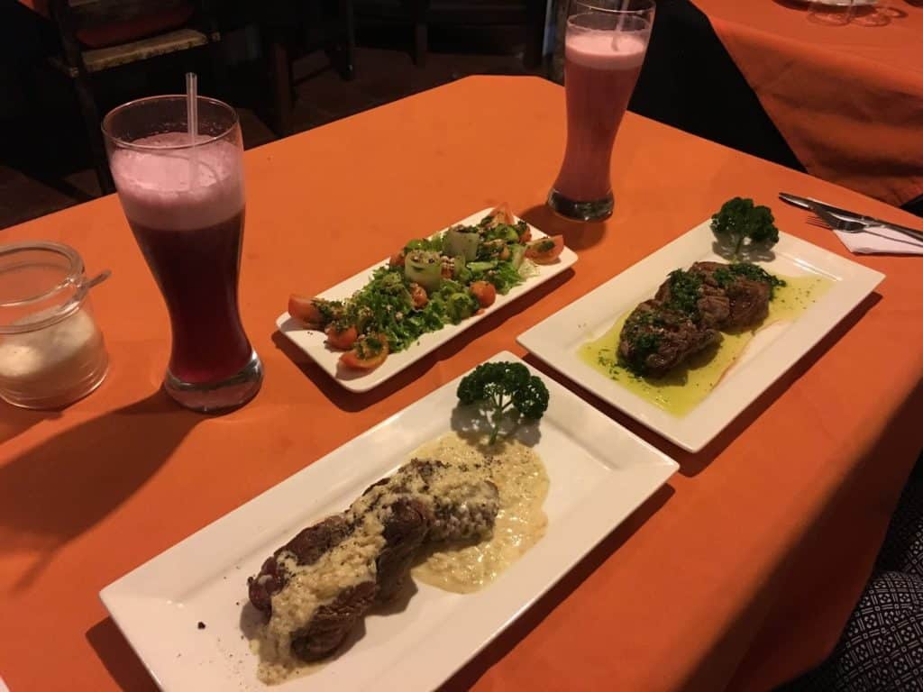 Altos de Yerbabuena steak in San Agustín Huila Colombia