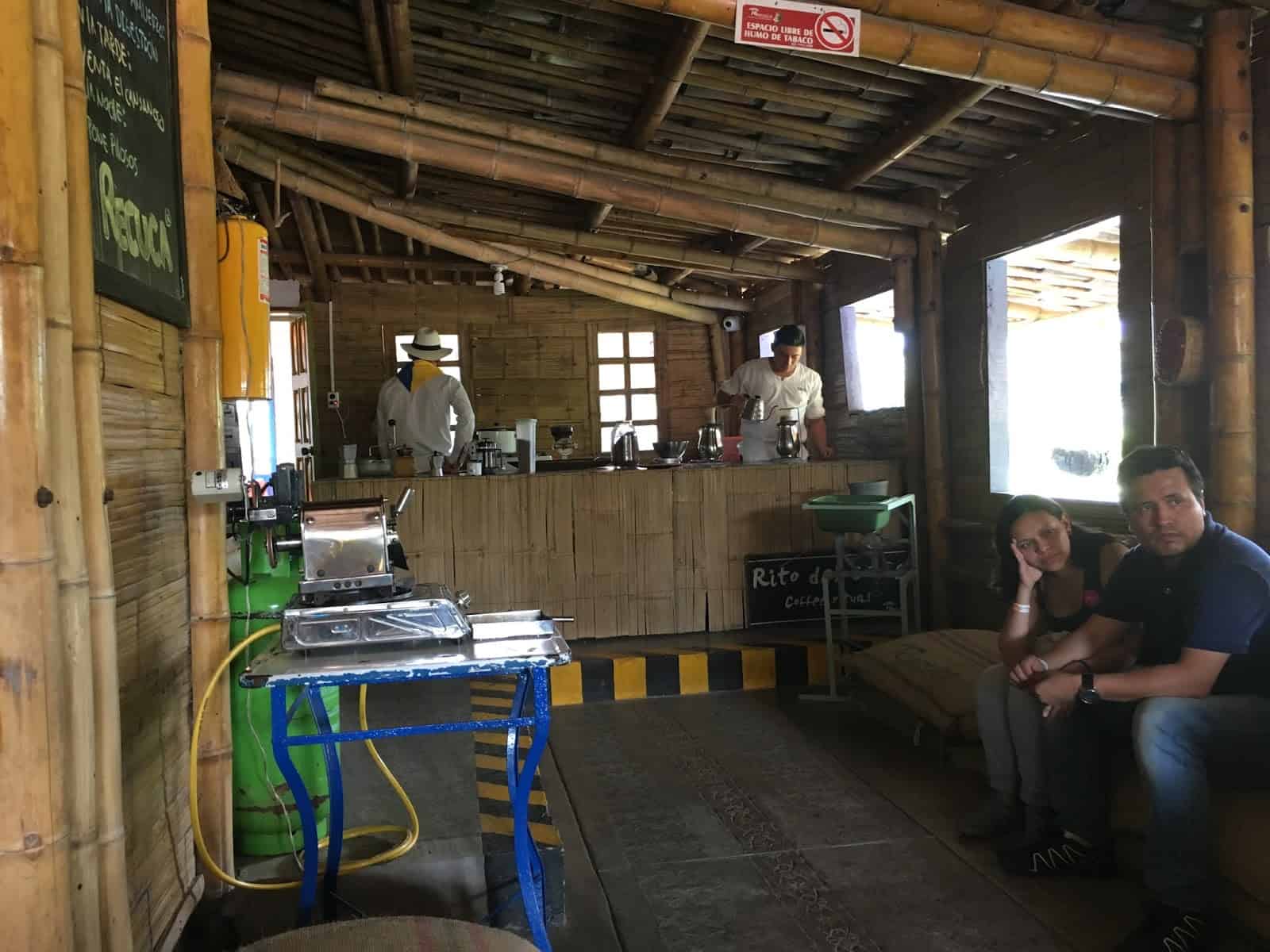 Coffee tasting area at Recuca