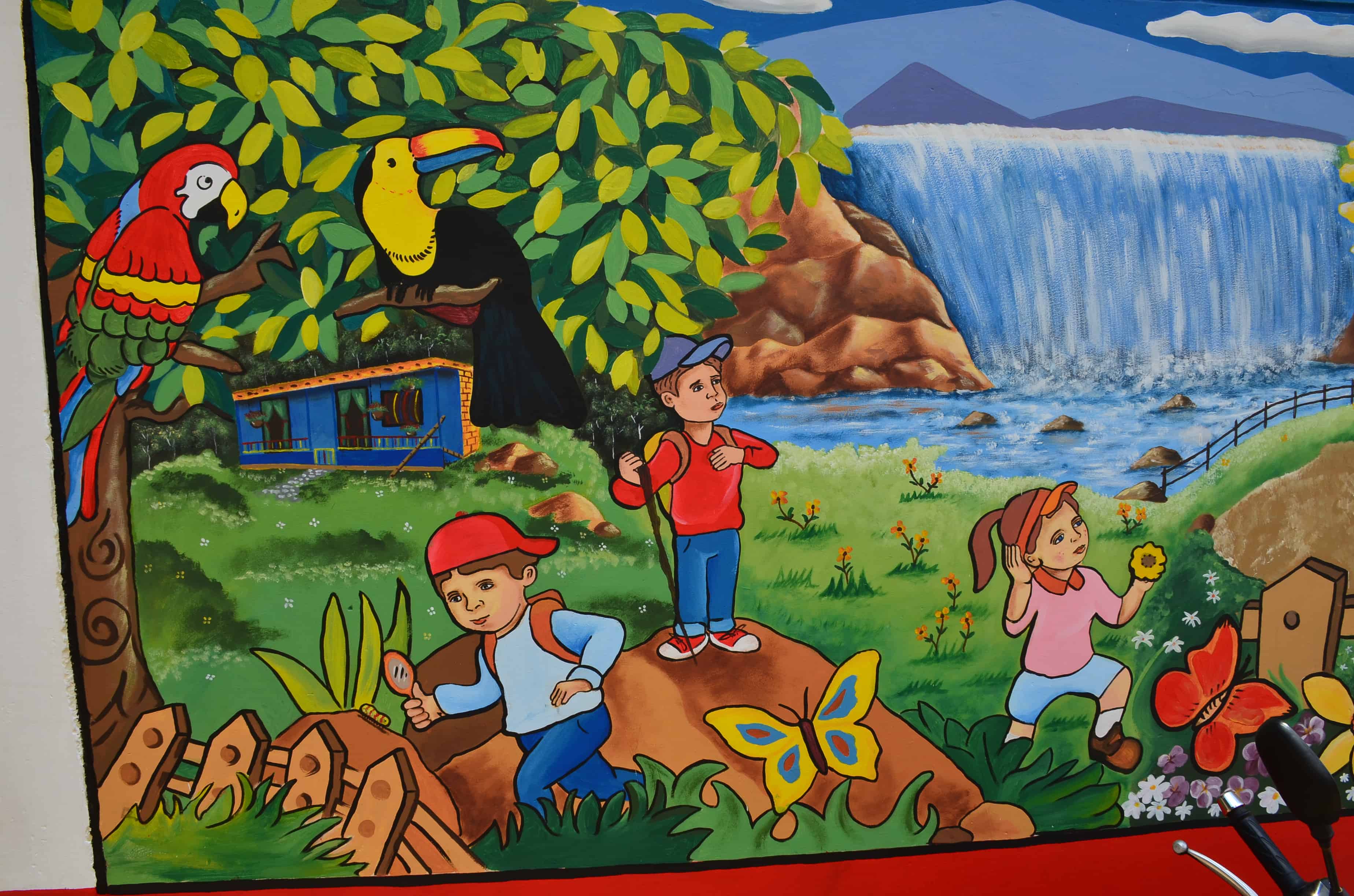 Mural at Andrés Escobar School in Belén de Umbría, Risaralda, Colombia