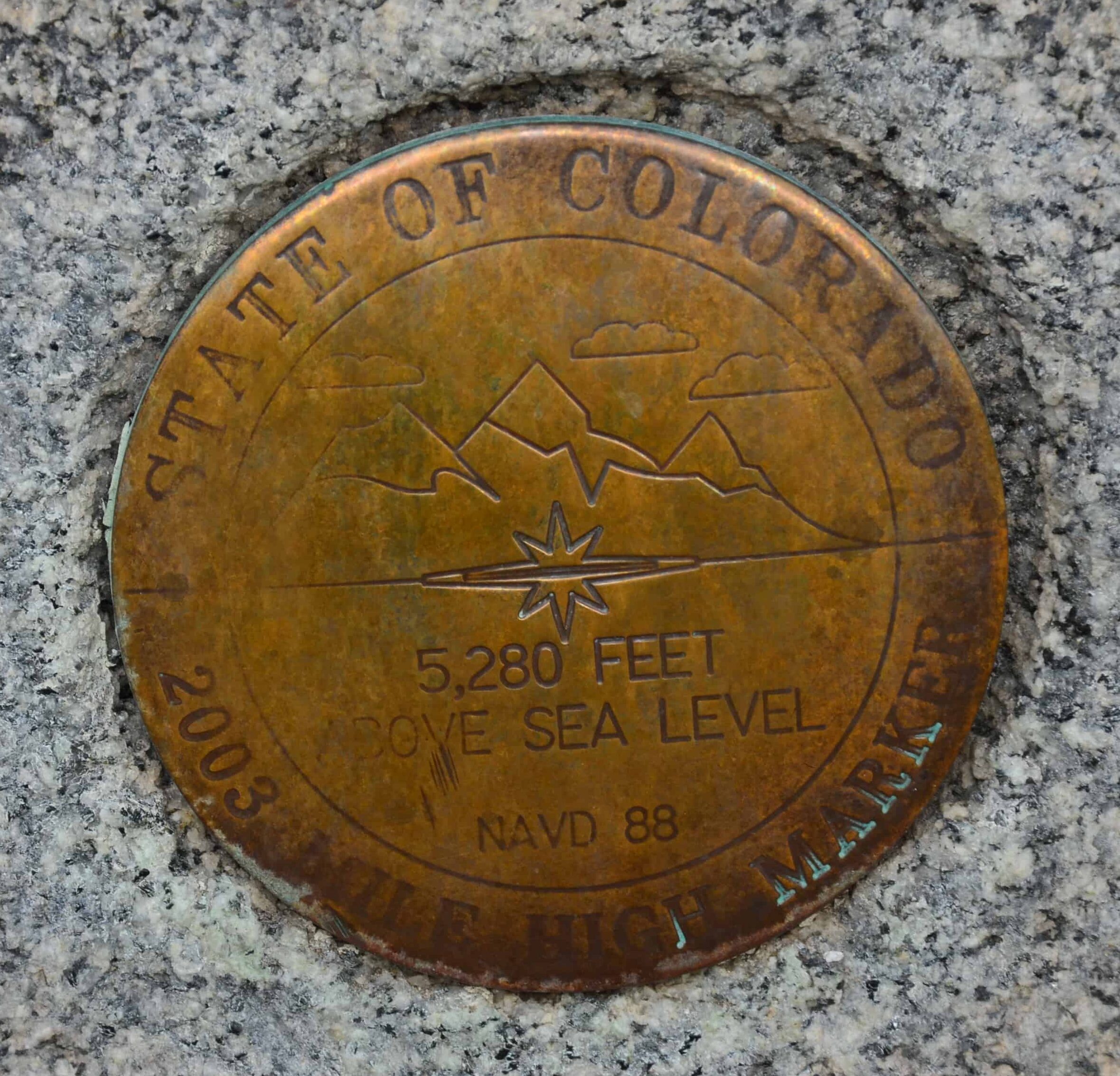 Mile high marker at the Colorado State Capitol