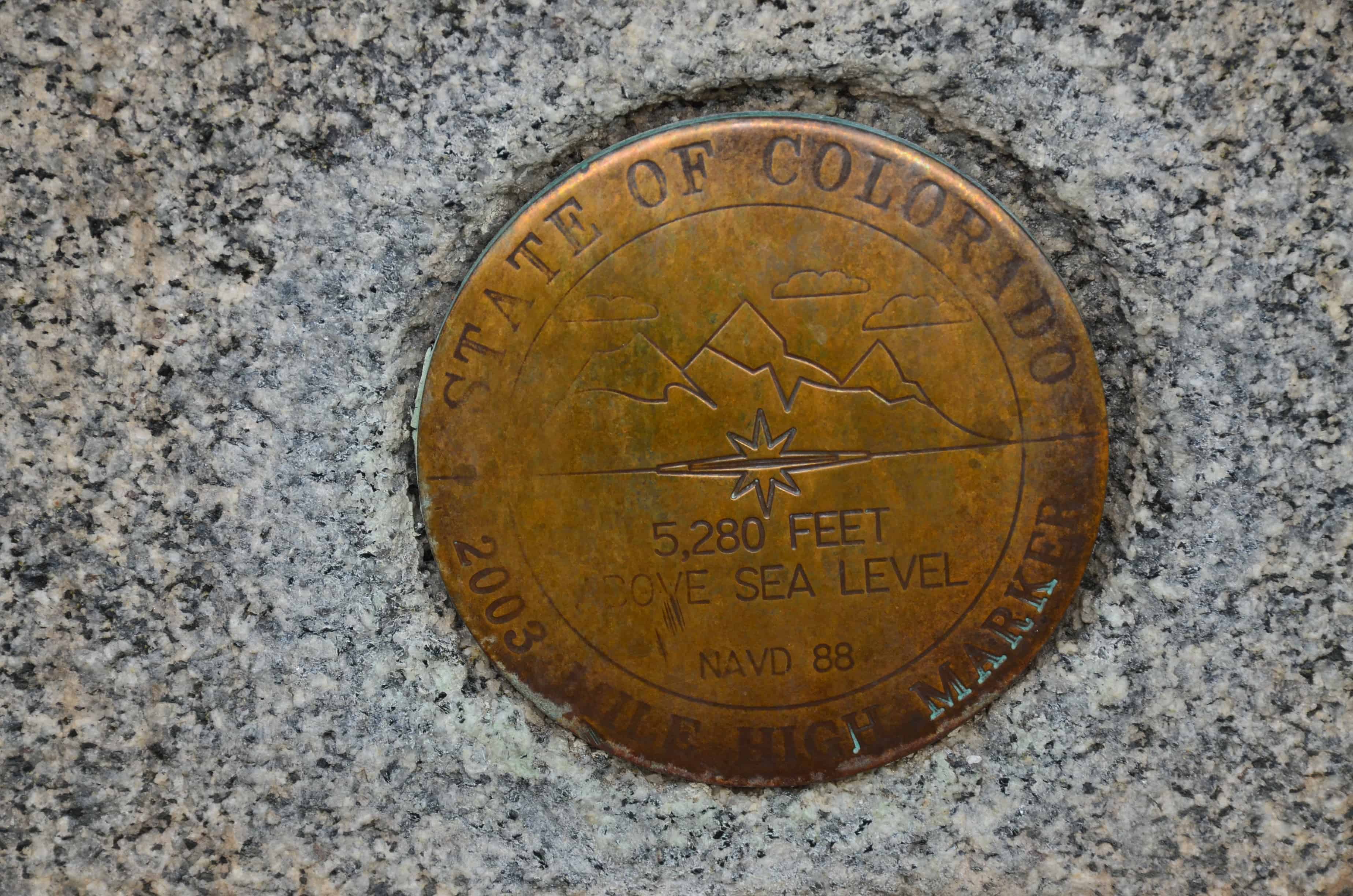 Mile High Marker at the Colorado State Capitol in Denver