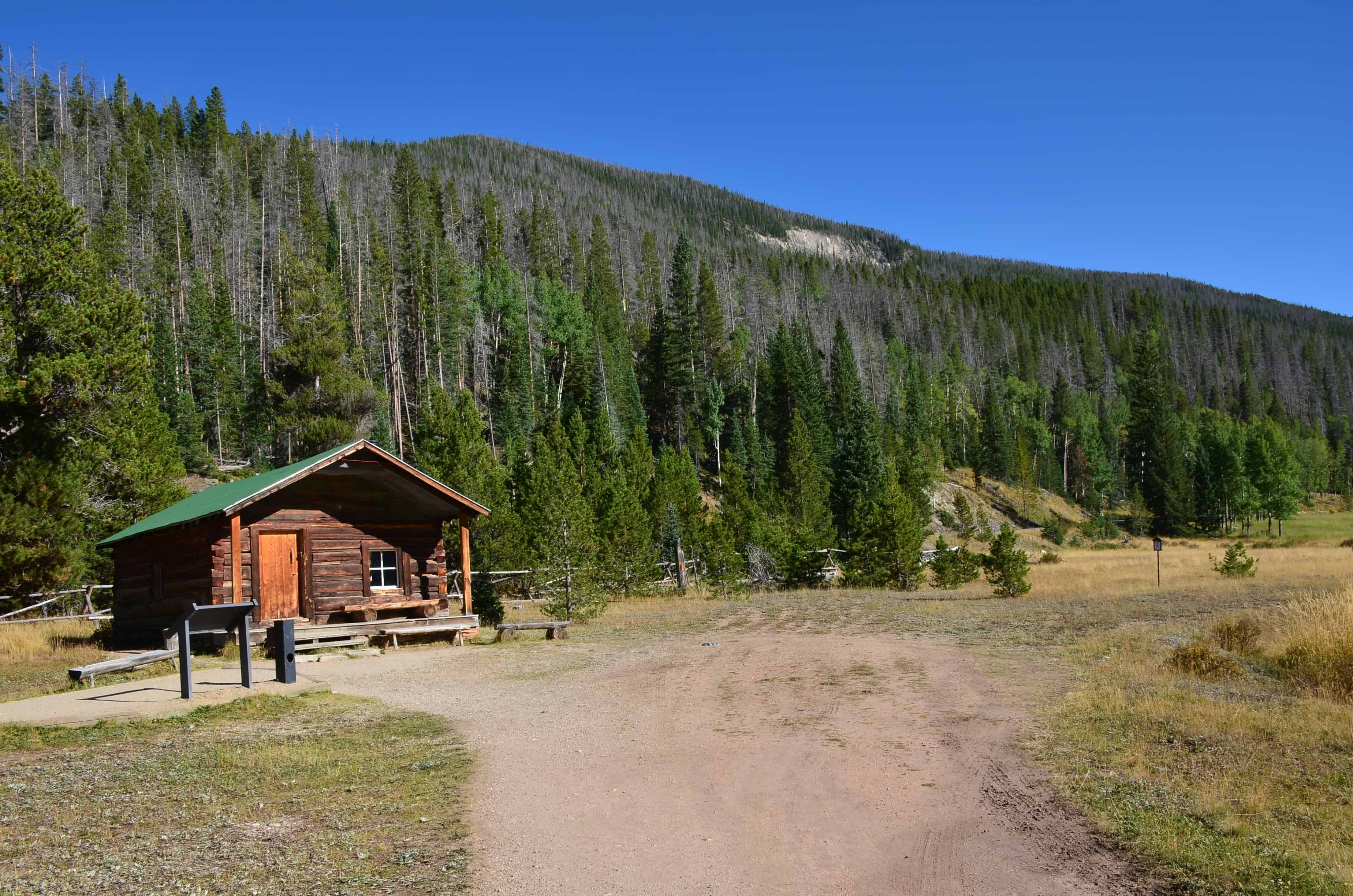 Fleshuts Cabin at Holzwarth Historic Site on Trail Ridge Road in Rocky Mountain National Park, Colorado