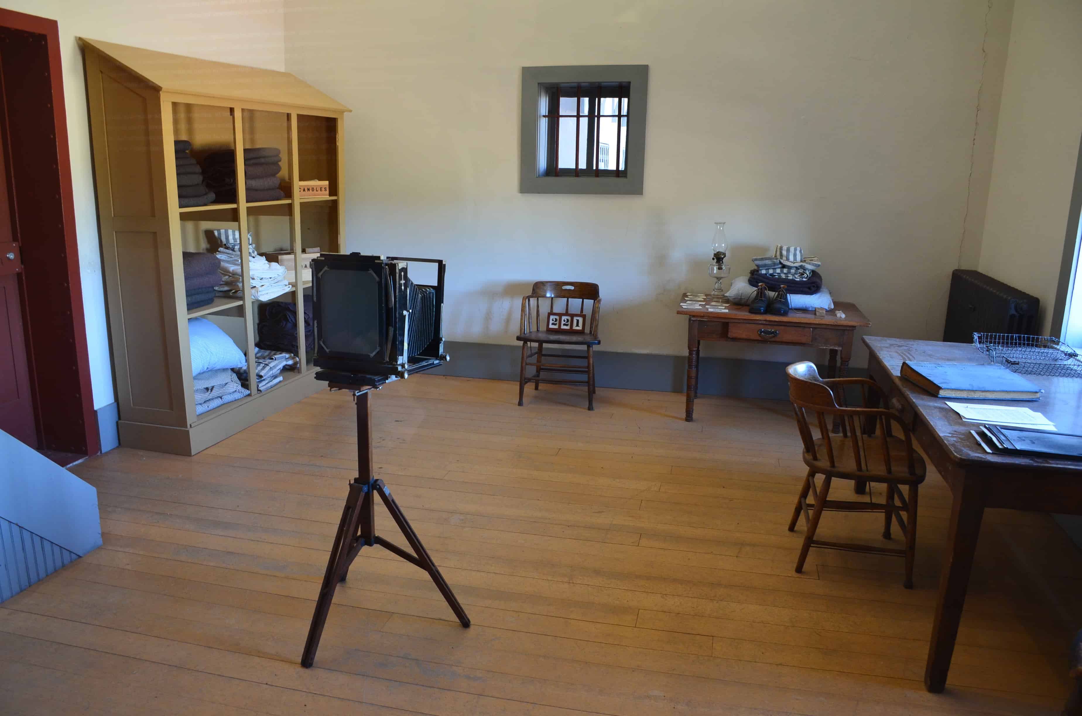 Processing room at Wyoming Territorial Prison State Historic Site in Laramie