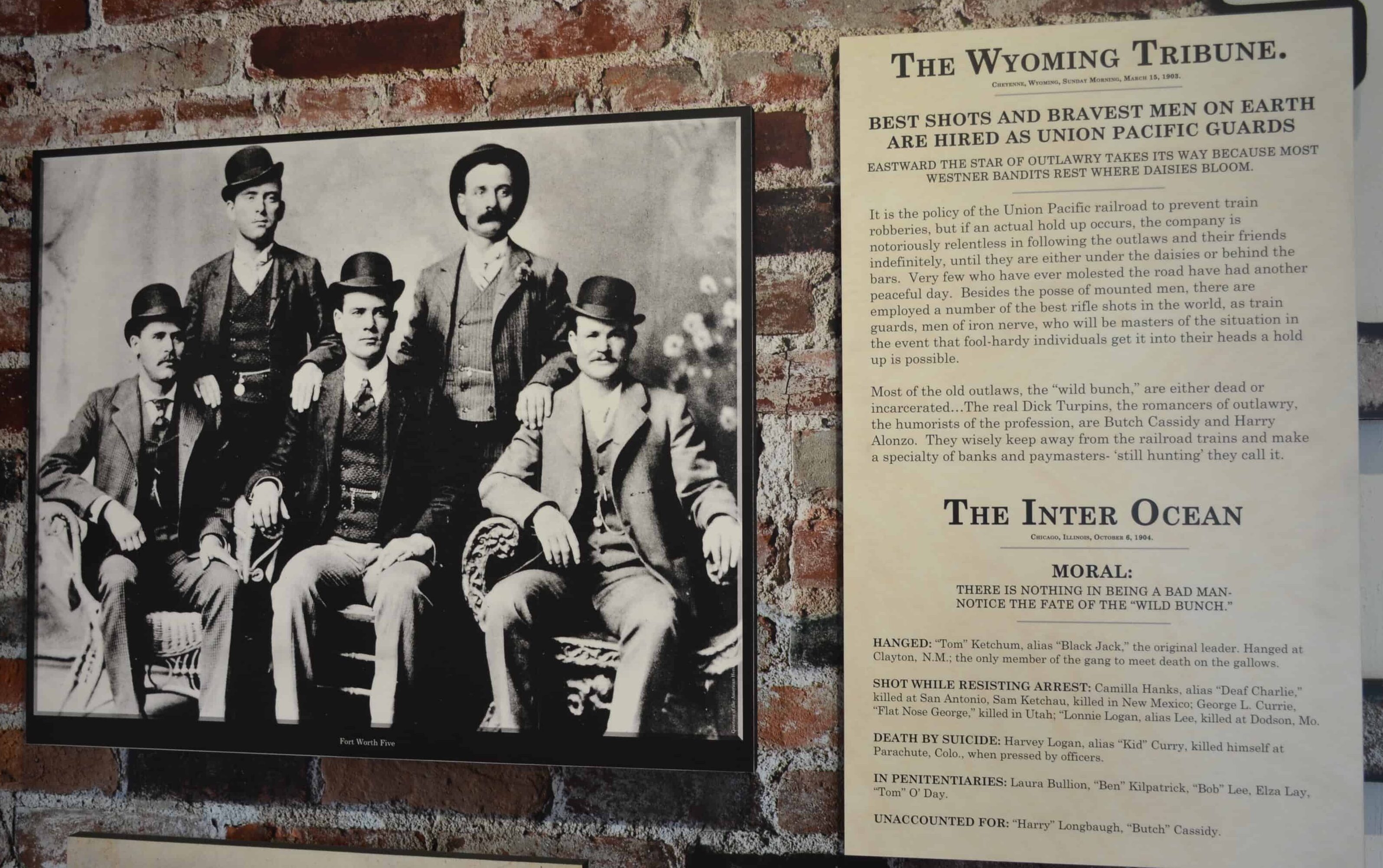 The Hole in the Wall Gang in the Butch Cassidy exhibit